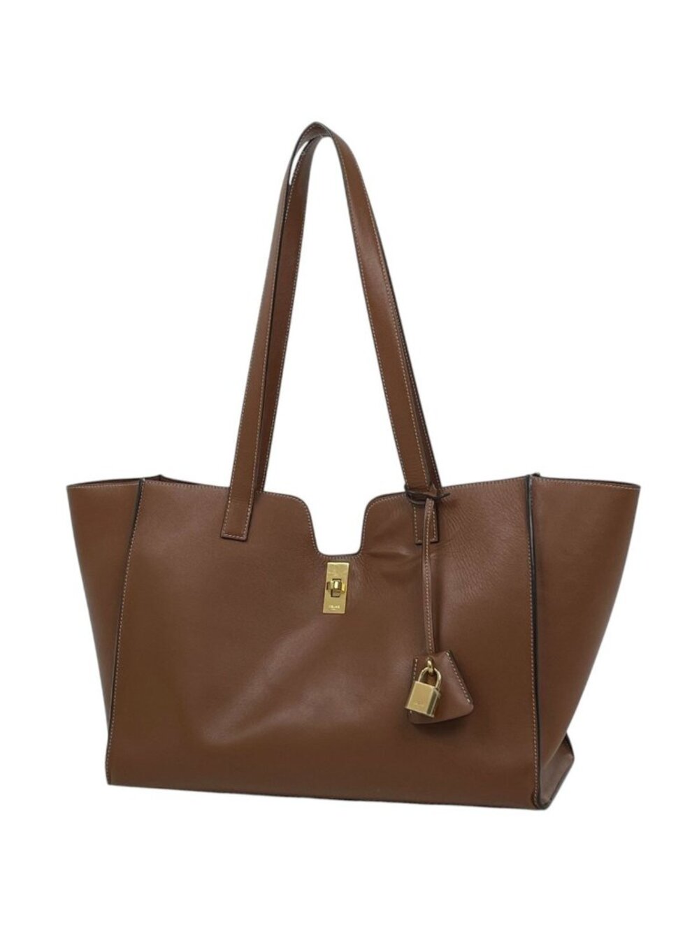 Celine Tote Cabas 16 Seize Leather Brown